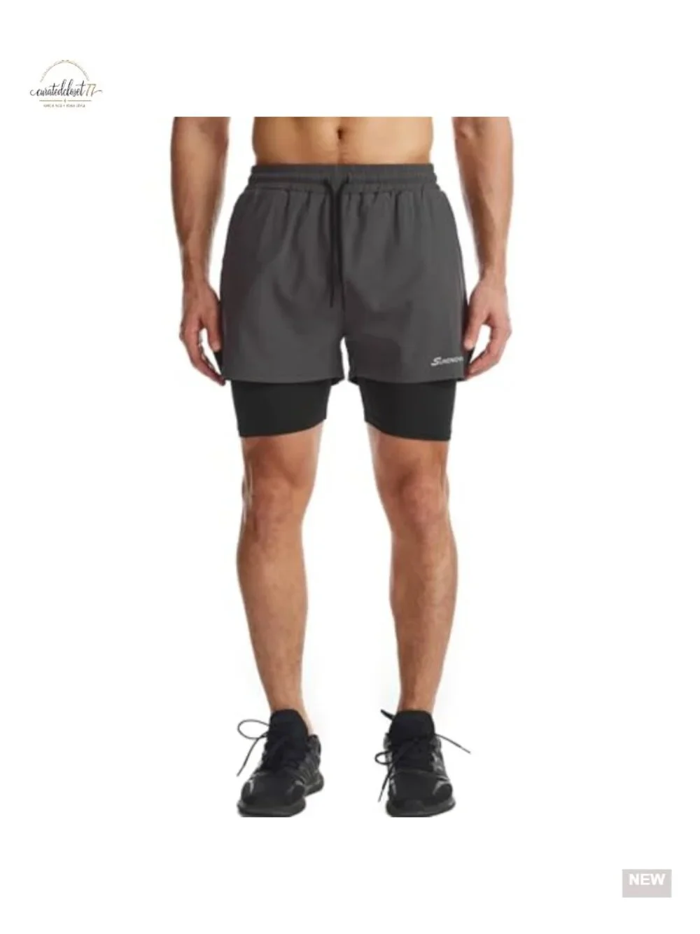 Men's 2 in 1 Running Shorts with Liner Quick Dry Athletic Workout Shorts, Slash